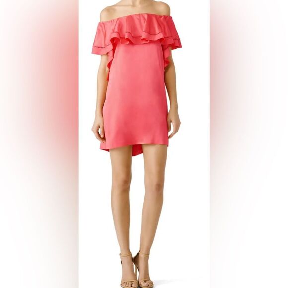 Rachel Zoe Peony Ruffle Off Shoulder Shift Dress Size 4 - Picture 1 of 8